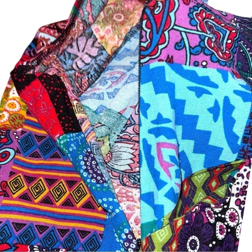Hippie Boho Kantha Patchwork Multi Color Jumpsuit, Overalls, Bohemian Romper - Picture 15 of 16